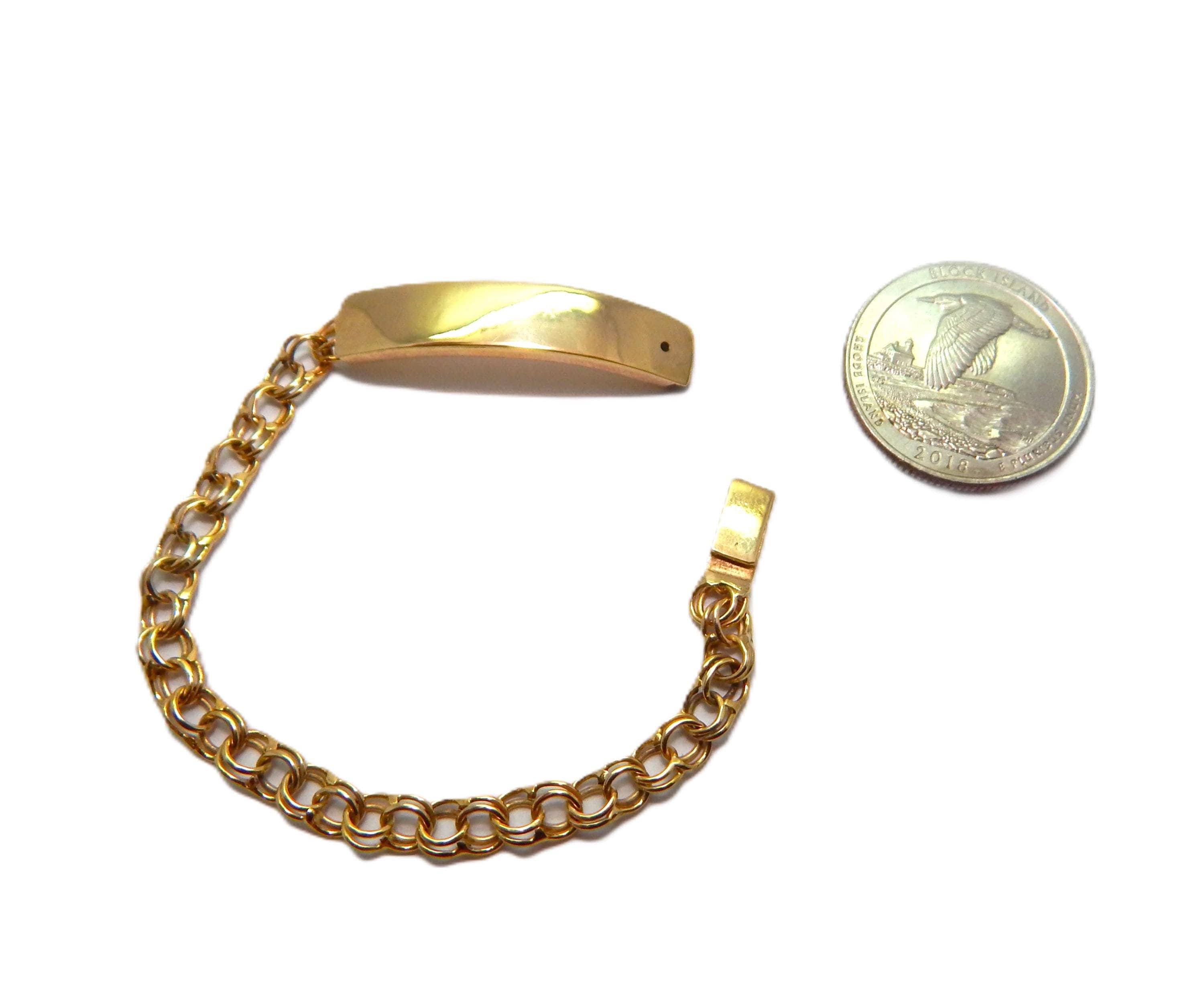 Chino Link 10k Solid Yellow Gold Bracelet for Baby.(tejido