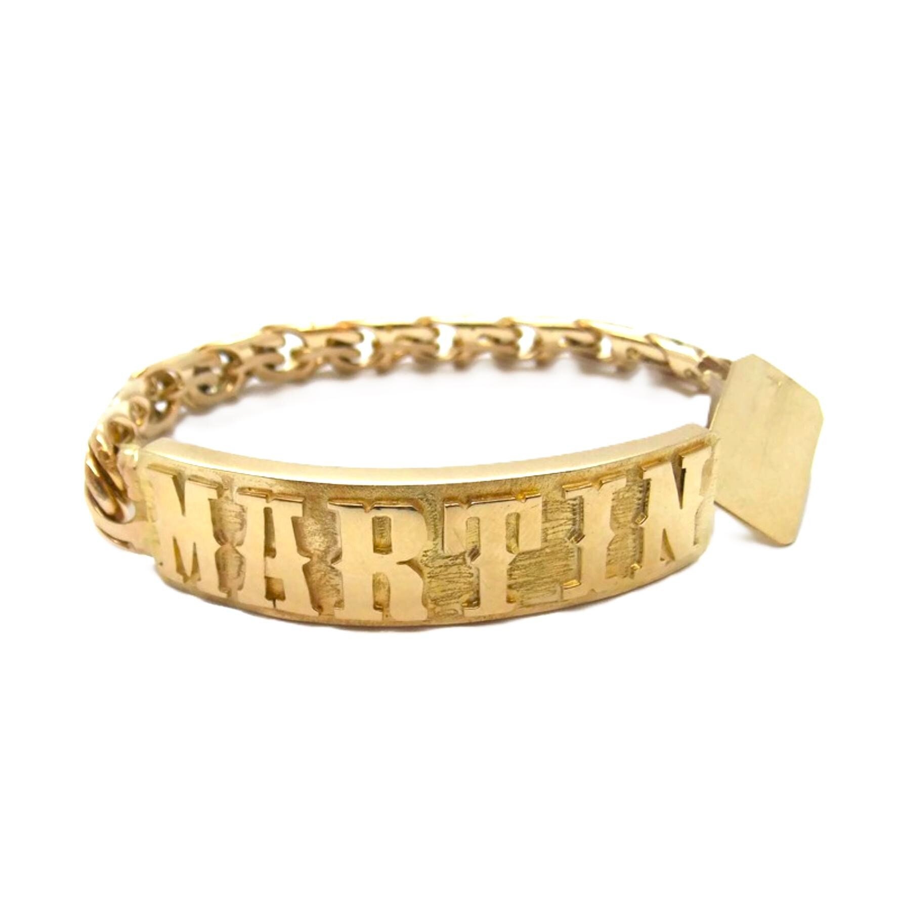 Chino Link 10k Solid Yellow Gold Bracelet for Men (tejido