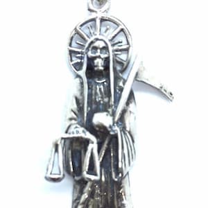Santa Muerte (Holy Death) Pendant.925 Sterling Silver