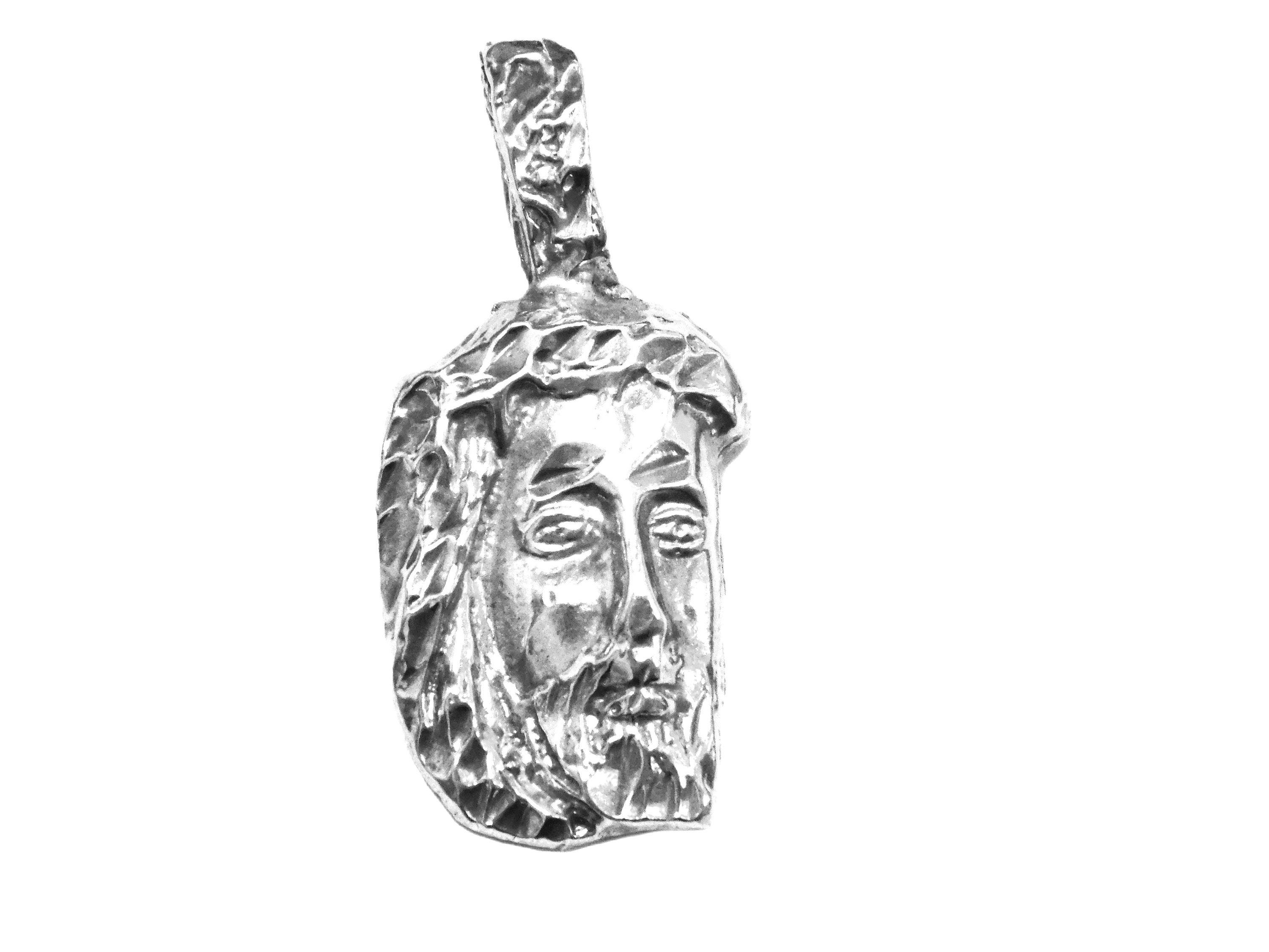 スターリングシルバー .925 キリストの顔ペンダントチャーム - Etsy 日本
