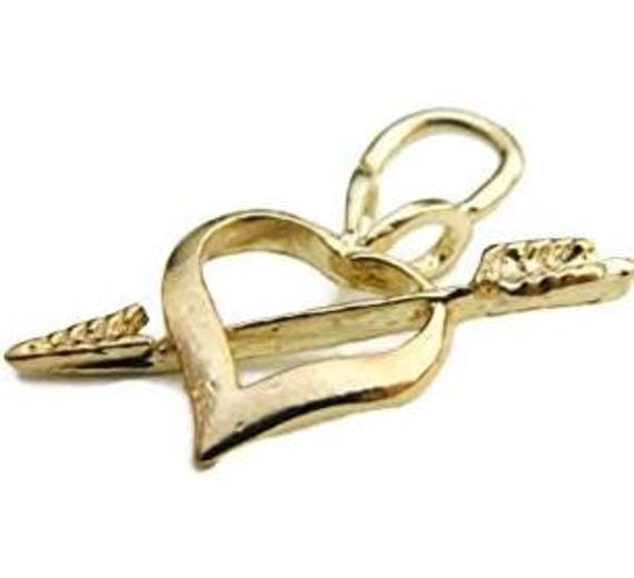 CIONDOLO FRECCIA ANGELO Cupido Moissanite Taglio Rotondo 2,20 Carati In Oro Giallo 14K Placcato - Foto 8