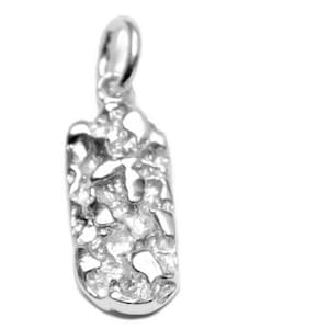 Small nugget charm pendant .925 sterling silver