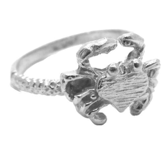 Anillo de plata de ley 925 con el signo del zodiaco Cáncer para