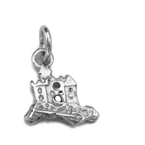 Haunted castle sterling silver .925 small charm pendant