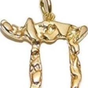 Chai symbol 14k yellow gold charm pendant