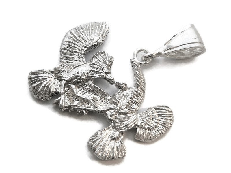 Fighting Roosters Pendant .925 Sterling Silver - Etsy display picture 2