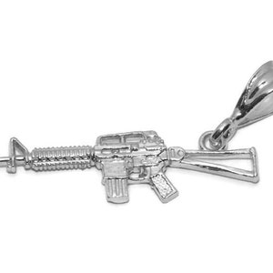 Sterling silver .925 ak-47 rifle charm pendant