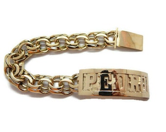 Chino Link 10k Solid Yellow Gold Bracelet  (Tejido Chino)