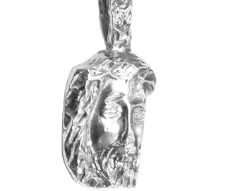 キリストの顔 メタルペンダント スターリングシルバー .925 キリストの顔ペンダントチャーム - Etsy 日本