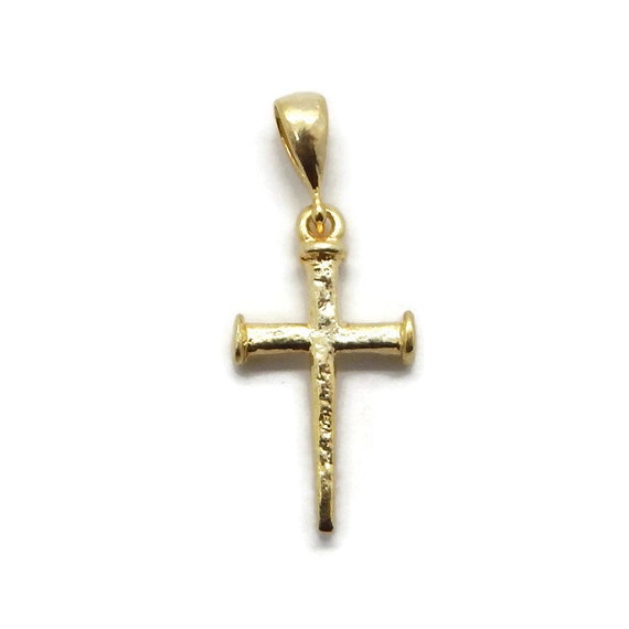 クロスネイルペンダントチャーム 14K イエローゴールド。 - Etsy 日本