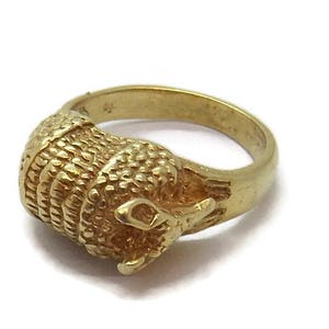 Armadillo Unisex Ring 14k Solid yellow gold.