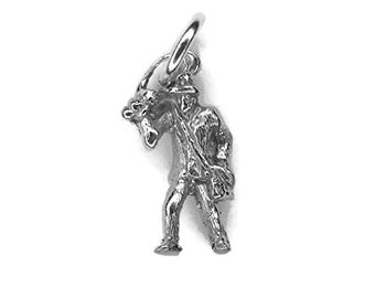 Miner man .925 sterling silver charm pendant