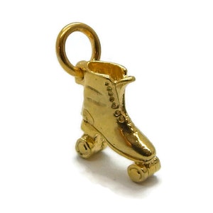 Roller Skate Charm Pendant 14k Yellow Gold!!