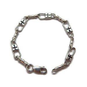 ACTS Bracelet Fishers of Men Sterling Silver Maltese Cross New Style Green Design