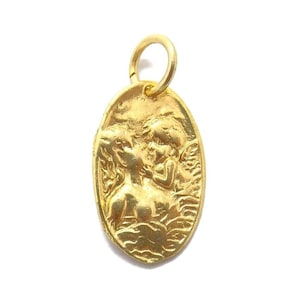 Medal Of Angels Pendant Charm 14k Yellow Gold!!