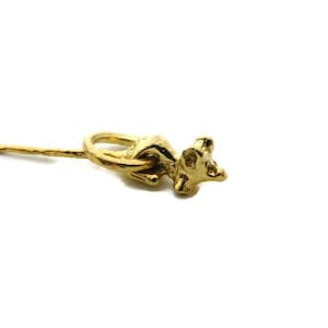 Cute mouse 14k yellow gold charm pendant