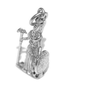 Goddess Athena Charm for Bracelet .925 Sterling Silver