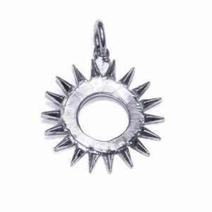 Sun sillouete pendant charm .925 sterling silver