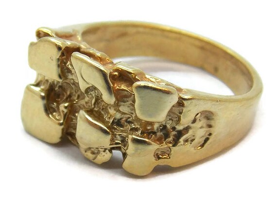 Buy Nugget Men's Ring 14k Solid Yellow Online in India