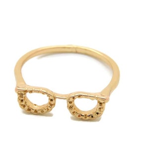 14k yellow gold glasses frame ring