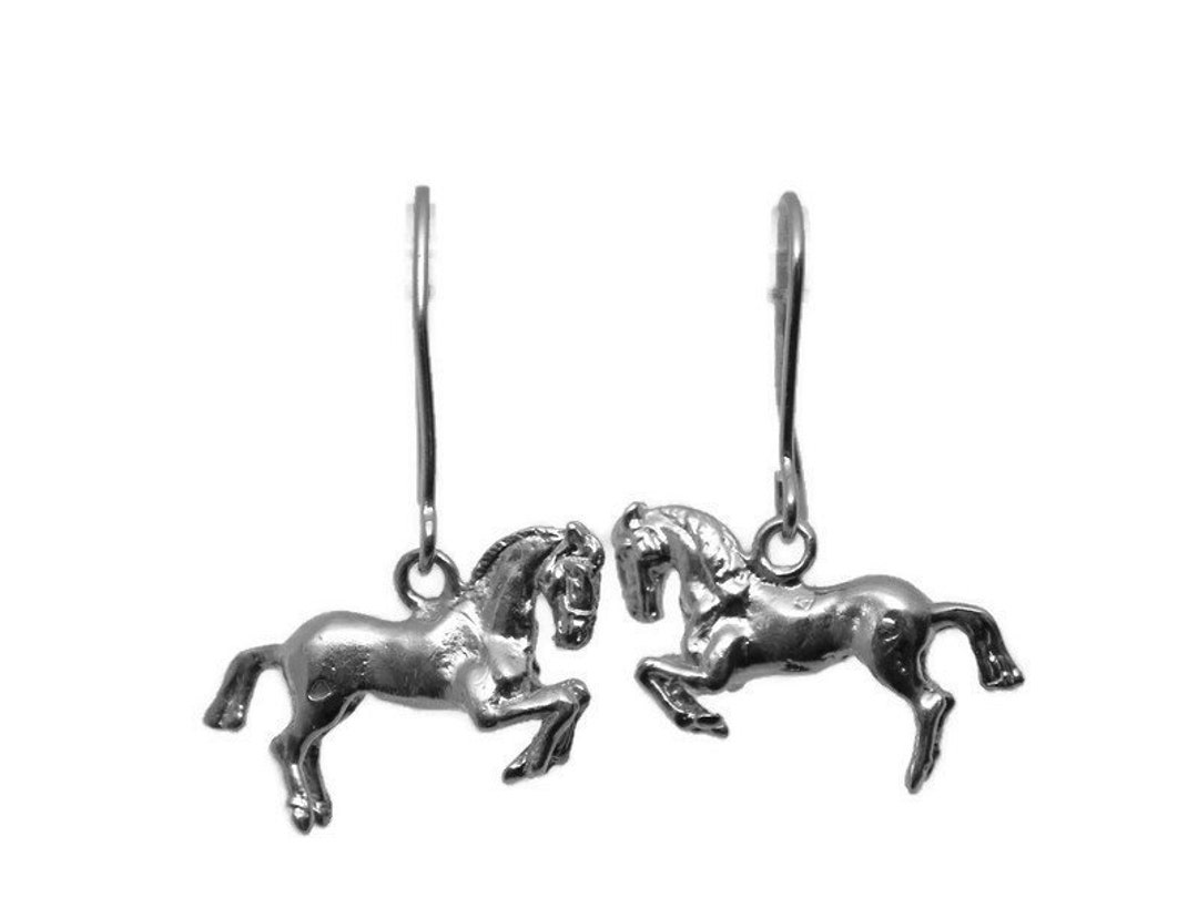 Boucles D’Oreilles Cheval Acier Inoxydable – Pendentif Silhouette Équestre – Bijoux Femme Fille – Or/Argent