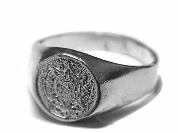 スターリングシルバー925アステカカレンダーリング!! - Etsy 日本