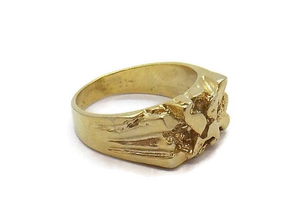 Mens 14k nugget ring deals