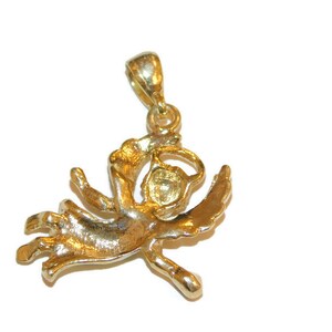 Flying Angel Charm Pendant 14k Yellow Gold