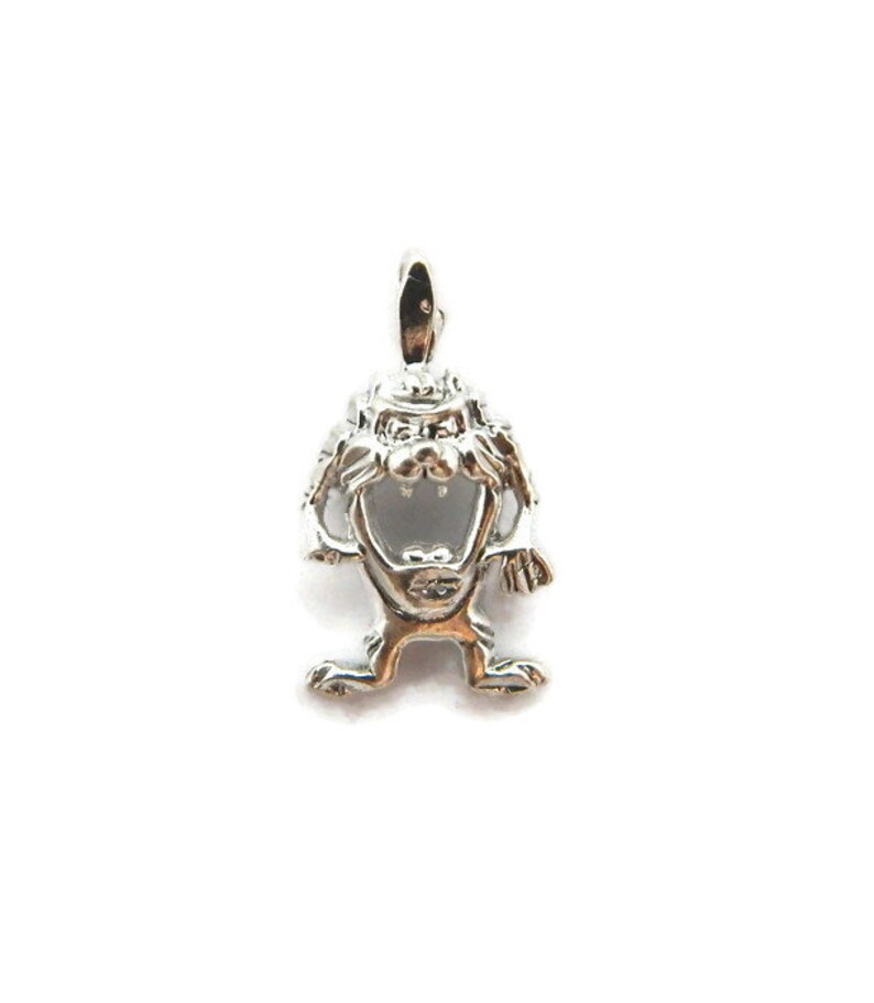 Taz Tazmanian Devil Pendant Charm .925 Sterling Silver | Etsy