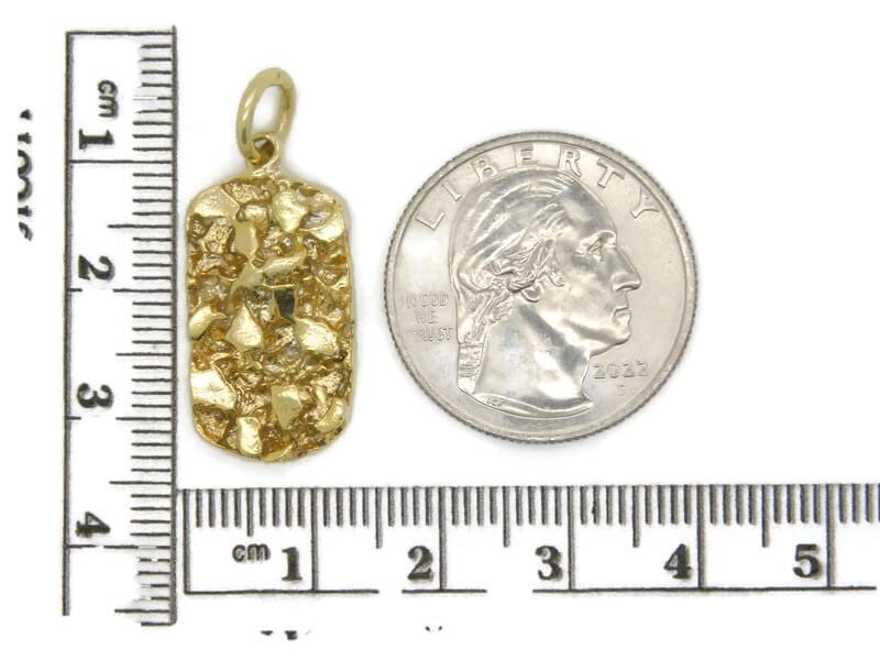 14k Yellow Gold Nugget Pendant – Small Or Medium Size, Solid Gold Charm, No Stone