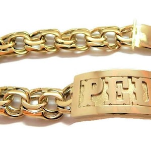 Chino Link 14k Gelbgold Armband (Tejido Chino)