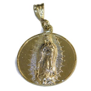 Virgin mary medallion 14k yellow gold!!