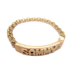 Chino Link 10k Solid Yellow Gold Bracelet For Baby.(Tejido Chino)