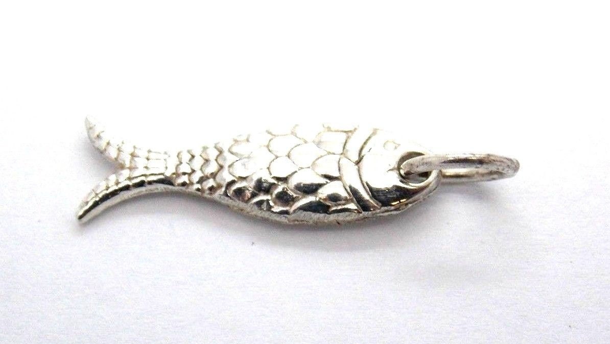 Acts Fish Pendant Charm .925 Sterling Silver