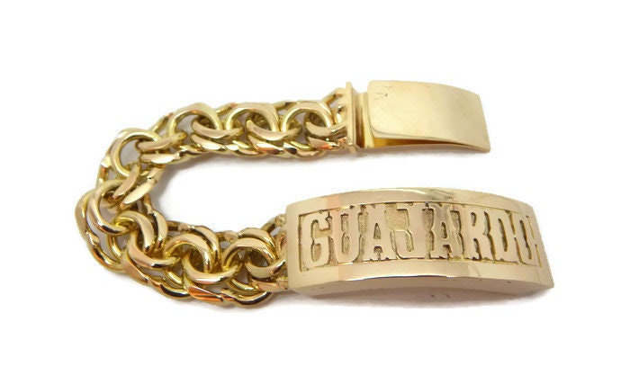 Chino Link 14k Solid Yellow Gold Bracelet (tejido Chino) - Etsy