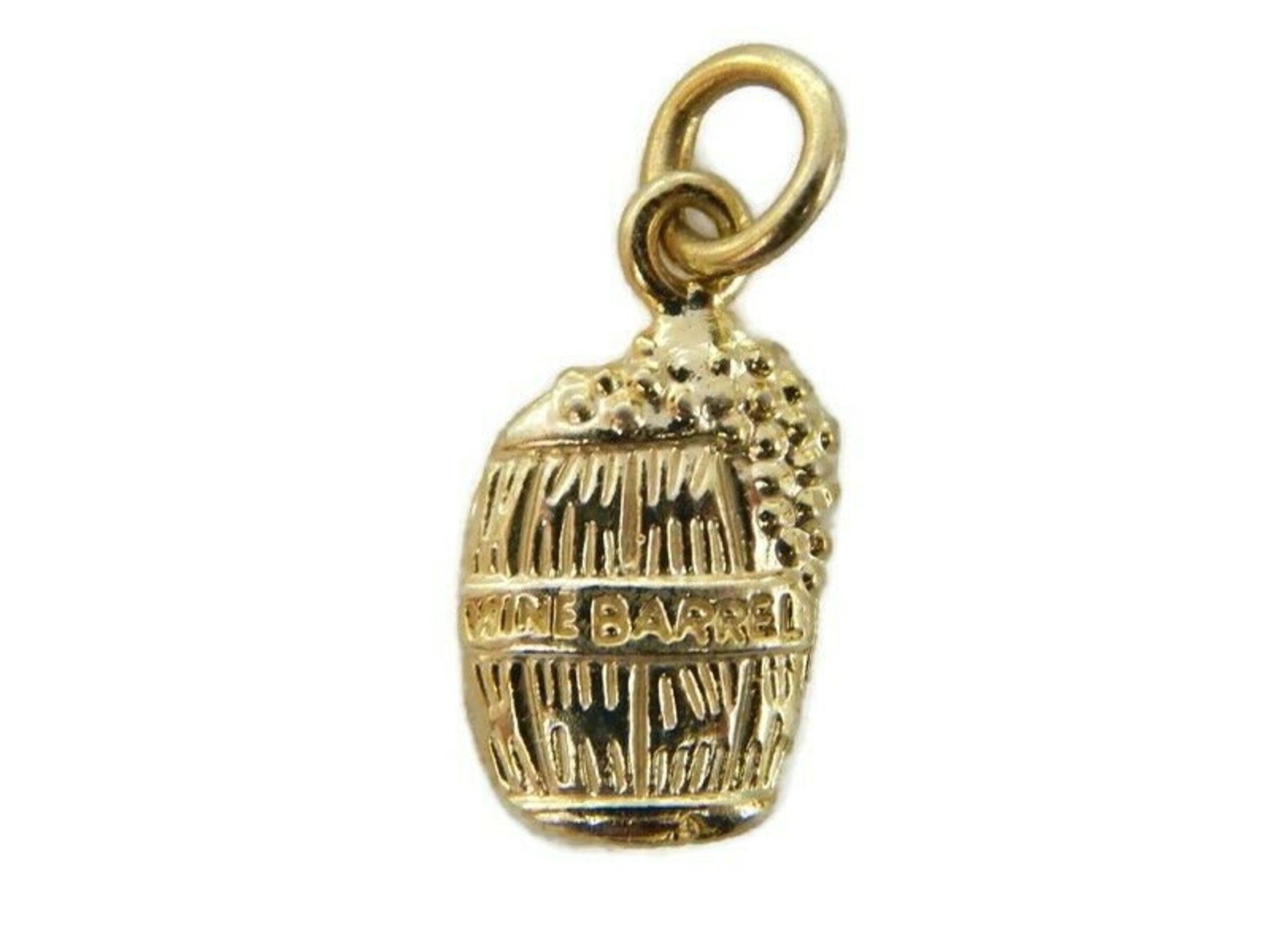 Wine Barrel Pendant Charm 14k Yellow Gold. Etsy UK