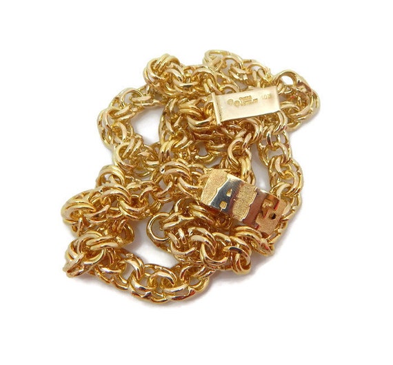 Link 10k Solid Yellow Gold Chain tejido Chino. Etsy