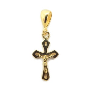 Kreuz Ostssyrisch mit Jesus Christus Anhänger Charm 14k Gelbgold.