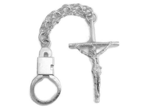 Mopec - Portachiavi in Metallo a Forma di Croce, RIF. M639, Confezione da 10 Pezzi