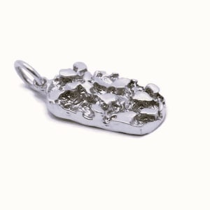 Medium nugget charm pendant .925 sterling silver