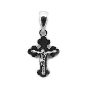 Cross Serbian Orthodox with Jesus Christ pendant charm Sterling Silver .925