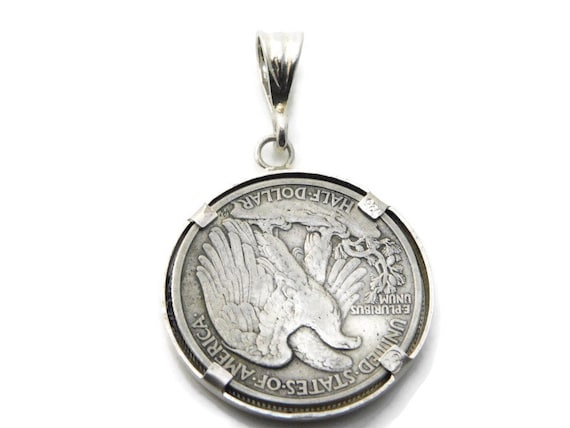Half Dollar Walking Liberty 1930's- 1940's Coin on .925 Sterling