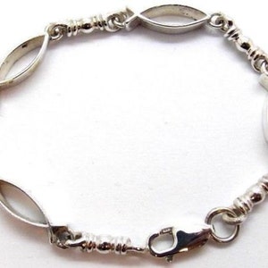 ACTS Bracelet Fishers Of Men 9in Sterling Silver MEDIUM LINK, With Fish Link!!