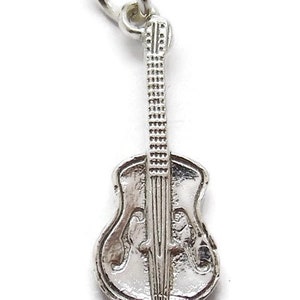 Fiddle Violin Pendant Charm .925 Sterling Silver image 3