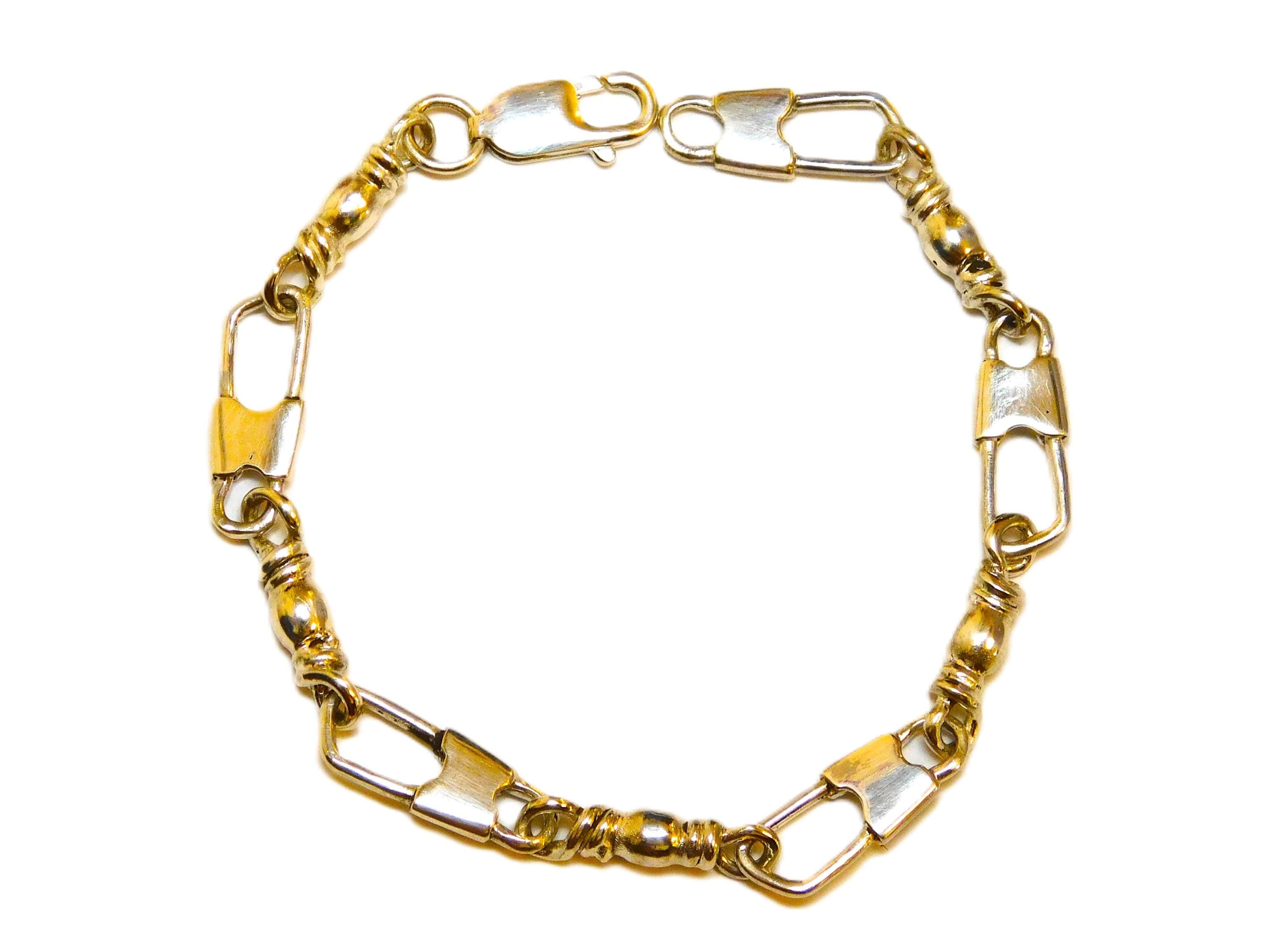Fishers of Men Acts Large Link Bracelet 14k Solid Yellow Gold - Etsy