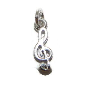Treble Clef Musical Note Charm Pendant .925 Sterling Silver!!