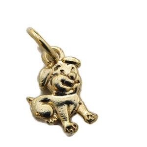 Puppy charm pendant 14k yellow gold