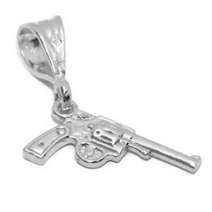 Sterling silver .925 s&w 17-8 22lr revolver charm pendant.