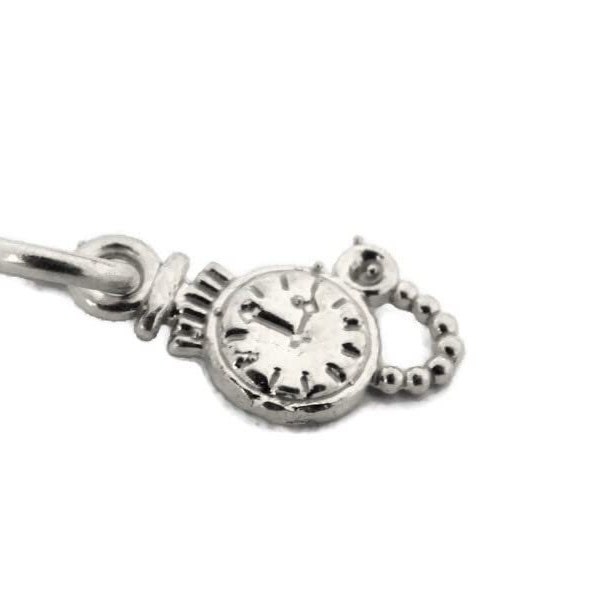 Pocket watch charm pendant .925 sterling silver