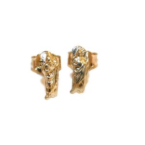 14k yellow gold saint jude (san judas tadeo) earrings